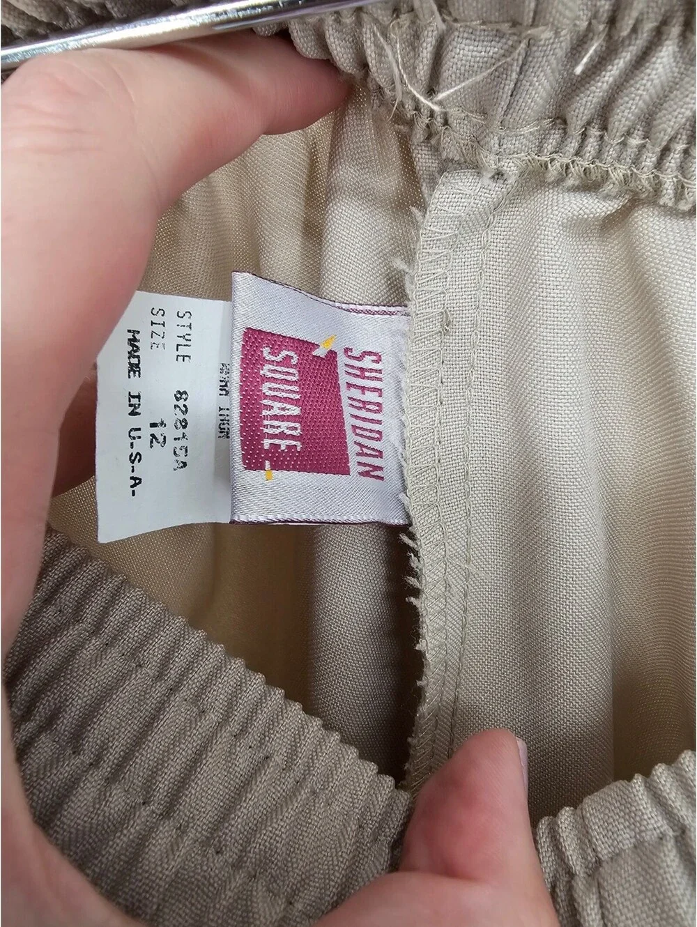 Vintage 1990s Sheridan Square Womens Sz 12 Pull On Dress Pants Solid beige